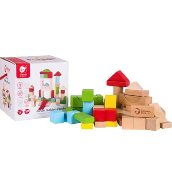 CLASSIC WORLD Klocki Drewniane Układanka Edukacyjna 50 el. - 006