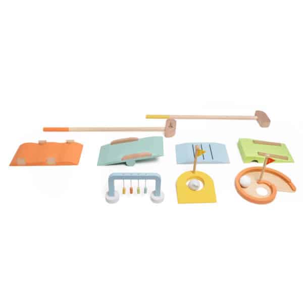 CLASSIC WORLD Drewniany Zestaw do Gry w Golfa Różne Przeszkody - 004