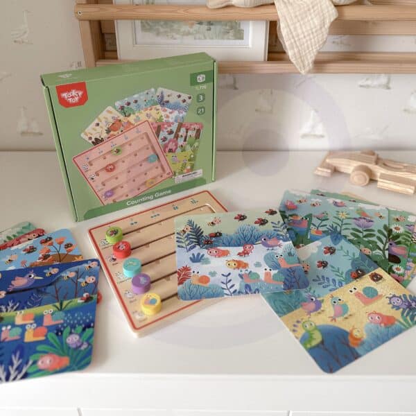 TOOKY TOY Drewniana Gra Nauka Liczenia Zwierzątka - 006