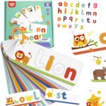 TOOKY TOY Puzzle Alfabet Montessori Nauka Literek Słów Zwierzątka 57 el. - 001