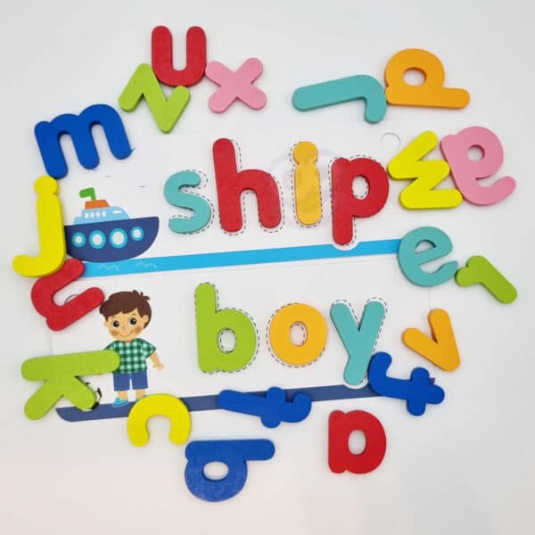 TOOKY TOY Puzzle Alfabet Montessori Nauka Literek Słów Zwierzątka 57 el. - 008