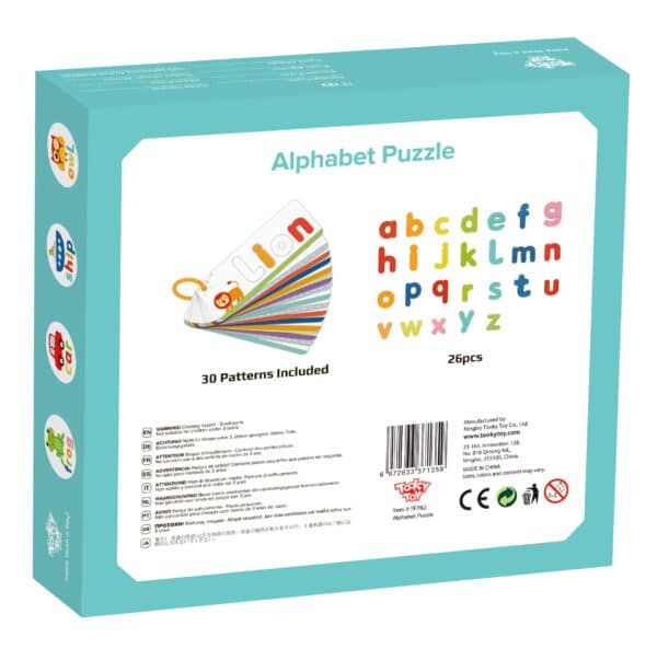 TOOKY TOY Puzzle Alfabet Montessori Nauka Literek Słów Zwierzątka 57 el. - 013