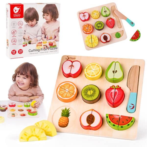CLASSIC WORLD Zestaw do Krojenia Owoców na Rzepy MONTESSORI 20 el. - 001