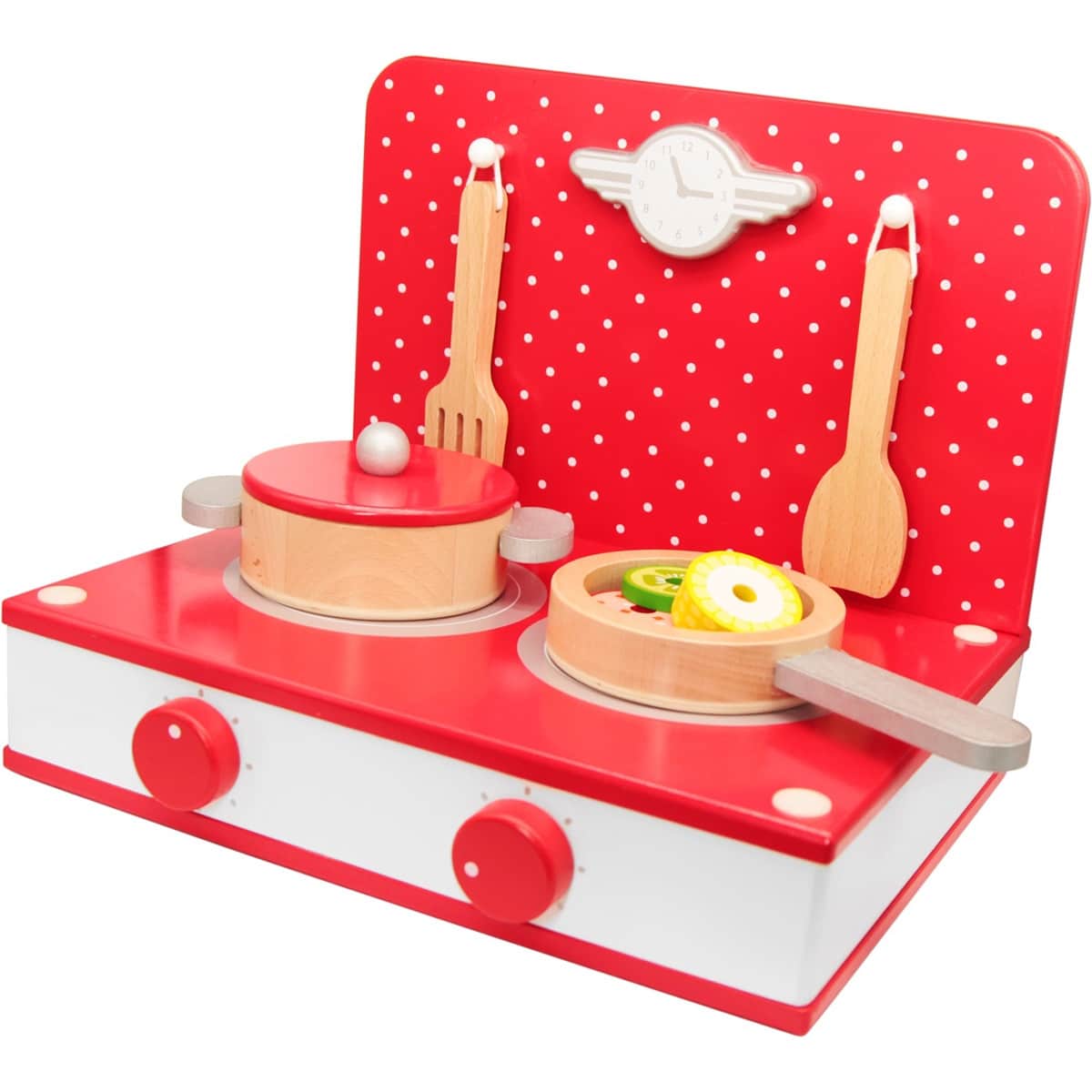 CLASSIC WORLD Drewniana Kuchnia 2w1 Grill + Kuchenka dla Dzieci 22el. - 002
