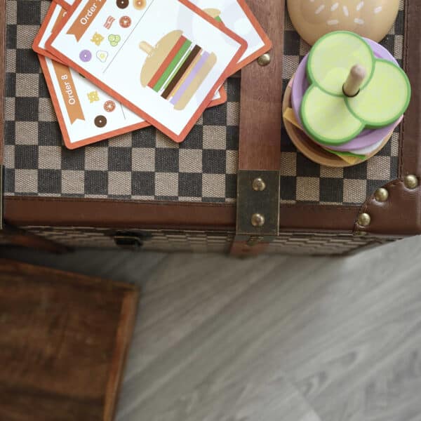 WOOPIE GREEN Drewniany Burger Restauracja Układanka dla Dzieci 15 el. Certyfikat FSC - 008