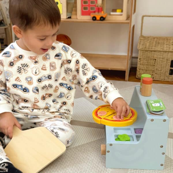 TOOKY TOY Pizzeria Drewniany Piec do Pizzy Akcesoria - 002