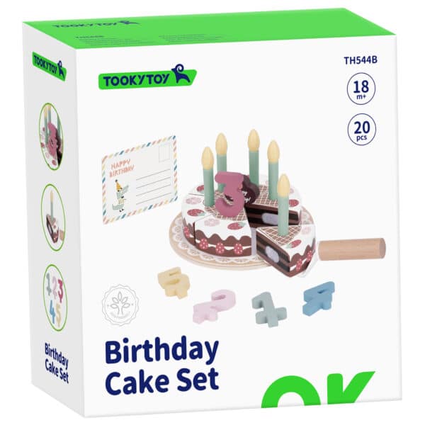 TOOKY TOY Drewniany Tort Urodzinowy ze Świeczkami Rzepy - 012
