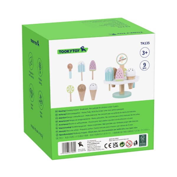 TOOKY TOY Drewniane Lody Magnetyczne na Stojaku - 015