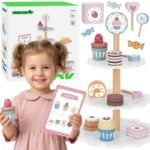 TOOKY TOY Patera Słodkości Drewniany Stojak Babeczki Ciasta - 001
