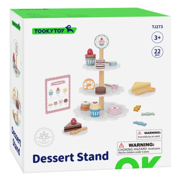 TOOKY TOY Patera Słodkości Drewniany Stojak Babeczki Ciasta - 011