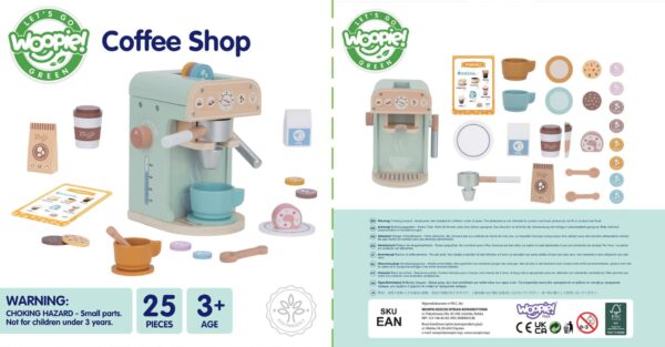 WOOPIE GREEN Drewniany Ekspres do Kawy Cukiernia Barista 25 el. - 015