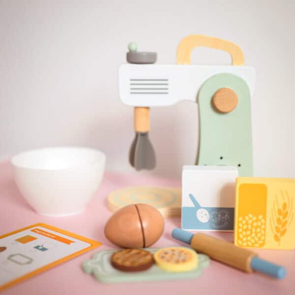 WOOPIE GREEN Drewniany Mikser Kuchenny Blender z Akcesoriami 11 el. - 008