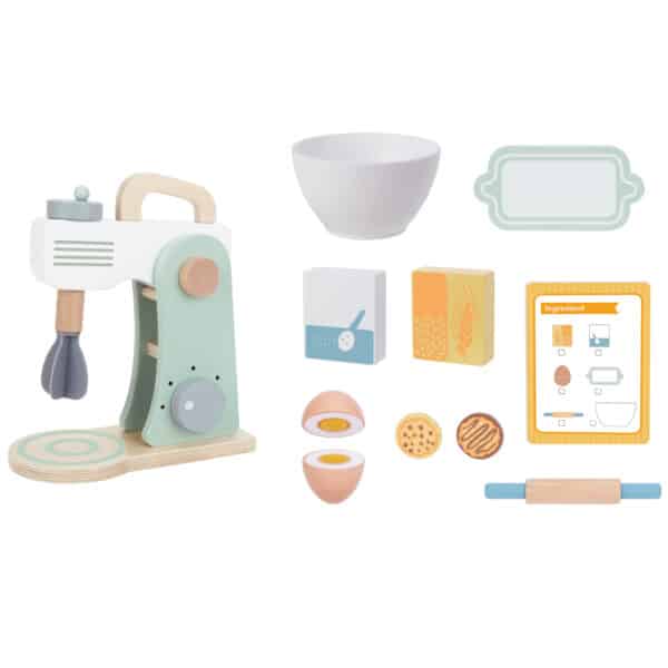 WOOPIE GREEN Drewniany Mikser Kuchenny Blender z Akcesoriami 11 el. - 010