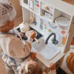 WOOPIE GREEN Drewniana Interaktywna Kuchnia 9w1 z Pralką i Tablicą - 012