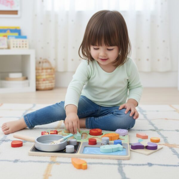 TOOKY TOY Drewniana Kuchnia z Akcesoriami - Zestaw Małego Kucharza - 004