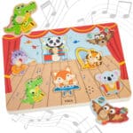 VIGA Puzzle Dźwiękowe Dopasuj Muzykujące Zwierzęta - 005