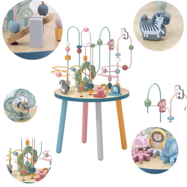 VIGA PolarB Drewniany Stolik Edukacyjny Manipulacyjny Przeplatanka Montessori - 001