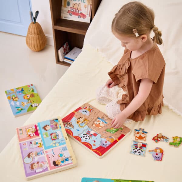 VIGA Puzzle Dźwiękowe Dopasuj Muzykujące Zwierzęta - 009