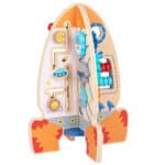Tooky Toy Duża Drewniana Zabawka Edukacyjna Wielofunkcyjna Rakieta - 008