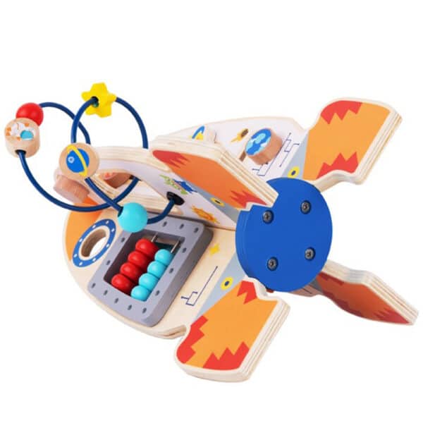 Tooky Toy Duża Drewniana Zabawka Edukacyjna Wielofunkcyjna Rakieta - 009