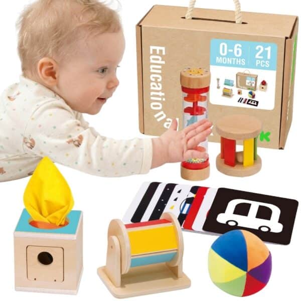 TOOKY TOY Box Pudełko XXL Montessori Edukacyjne 6w1 Sensoryczne 0-6 Mies - 001