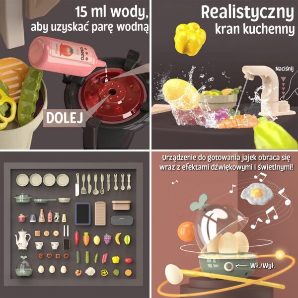 WOOPIE Interaktywna Kuchnia z Parą Kran z Obiegiem Wody Efekty 88 el. - 006