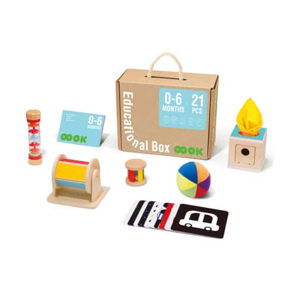 TOOKY TOY Box Pudełko XXL Montessori Edukacyjne 6w1 Sensoryczne 0-6 Mies - 004