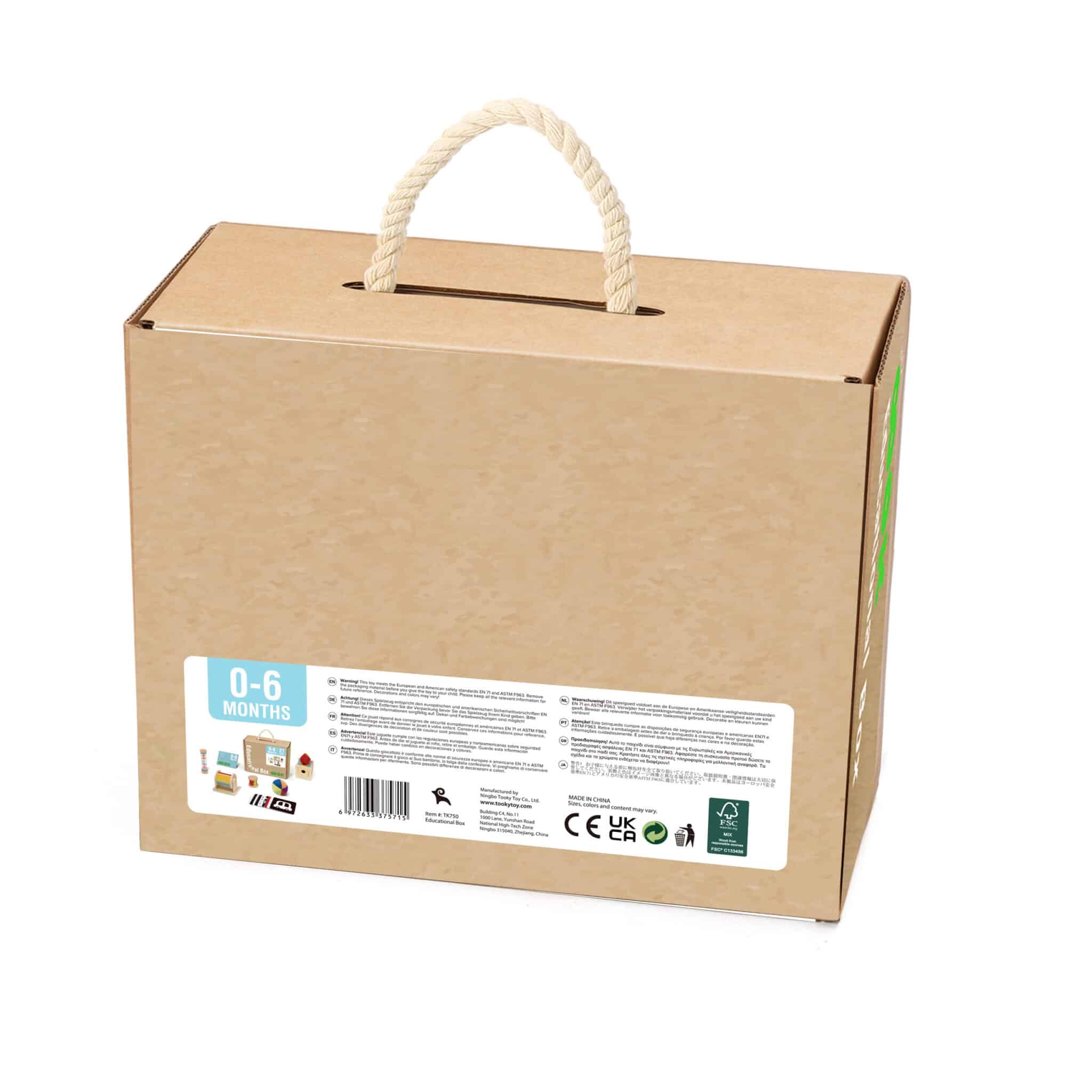 TOOKY TOY Box Pudełko XXL Montessori Edukacyjne 6w1 Sensoryczne 0-6 Mies - 006