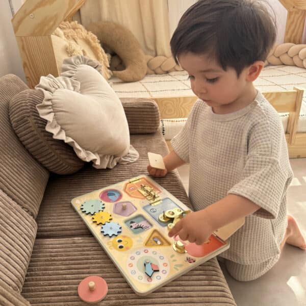 TOOKY TOY Tablica Manipulacyjna Zamki Zębatki Sorter Zegar - 002