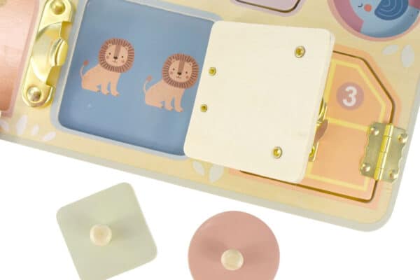 TOOKY TOY Tablica Manipulacyjna Zamki Zębatki Sorter Zegar - 009