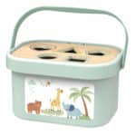 WOOPIE GREEN Pudełko Sorter Box 3w1 Klocki Piramidka Słonik FSC - 012