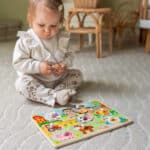WOOPIE GREEN Drewniane Puzzle Montessori Farma z Pinezkami Do Dopasowania - 005