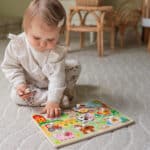 WOOPIE GREEN Drewniane Puzzle Montessori Farma z Pinezkami Do Dopasowania - 008