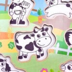 WOOPIE GREEN Drewniane Puzzle Montessori Farma z Pinezkami Do Dopasowania - 011