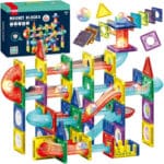 WOOPIE Klocki Magnetyczne Konstrukcyjne 3D Zestaw Edukacyjny Tor Kulkowy 105el. - 001