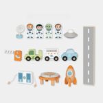 TOOKY TOY Drewniany Kosmiczny Parking  Stacja Kosmiczna - 013