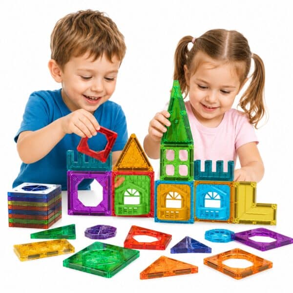 WOOPIE Klocki Magnetyczne Konstrukcyjne 3D Zestaw Edukacyjny Zamek 30el. - 001