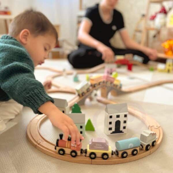 TOOKY TOY Drewniane Pojazdy Wagoniki na Magnes - 004