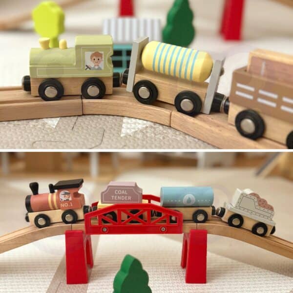TOOKY TOY Drewniane Pojazdy Wagoniki na Magnes - 005