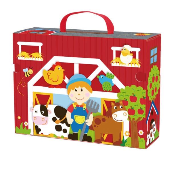 TOOKY TOY Drewniana Farma w Walizce Figurki Pojazdy - 009