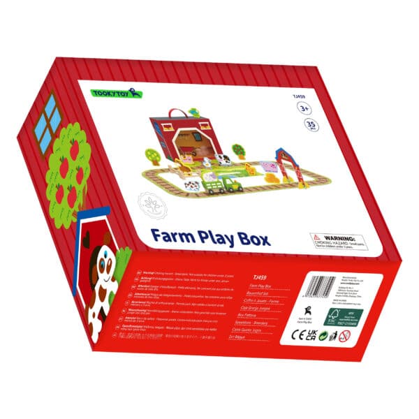 TOOKY TOY Drewniana Farma w Walizce Figurki Pojazdy - 010