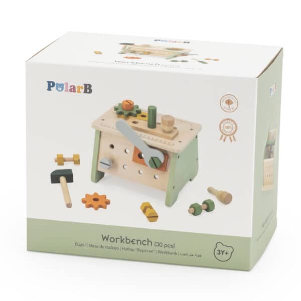VIGA PolarB Mini Warsztat 2w1 Skrzynka z Narzędziami Zestaw Drewniany - 014