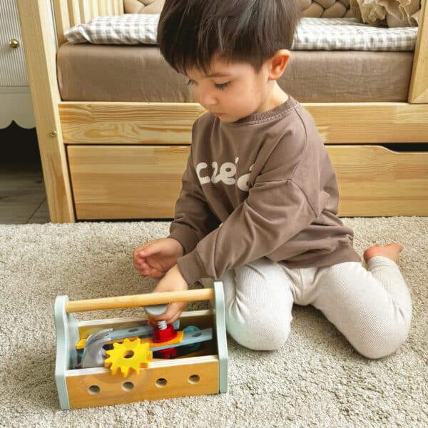 TOOKY TOY Drewniana Skrzynka z Narzędziami Zestaw 18 el. - 003
