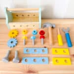 TOOKY TOY Drewniana Skrzynka z Narzędziami Zestaw 18 el. - 005