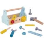 TOOKY TOY Drewniana Skrzynka z Narzędziami Zestaw 18 el. - 006
