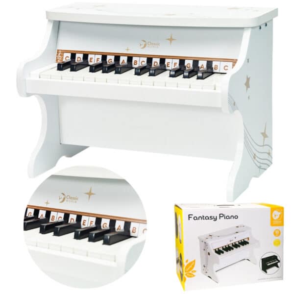 CLASSIC WORLD Drewniane Pianino dla Dzieci + Książeczka do Nauki - 001