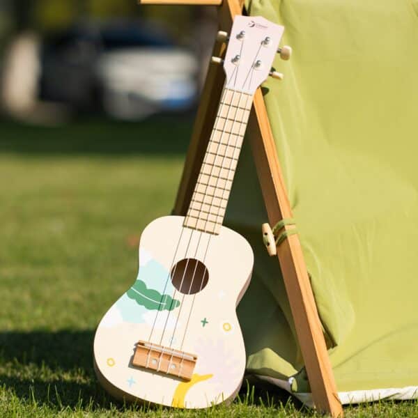 CLASSIC WORLD Drewniane Ukulele Gitara dla Dzieci Różowa - 005