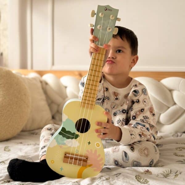 CLASSIC WORLD Drewniane Ukulele Gitara dla Dzieci Różowa - 006