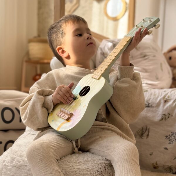 CLASSIC WORLD Drewniane Ukulele Gitara dla Dzieci Różowa - 007