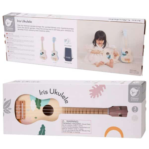 CLASSIC WORLD Drewniane Ukulele Gitara dla Dzieci Różowa - 012